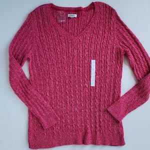 Croft&Barrow Pink Knit Long Sleeve Sweater Top Size L